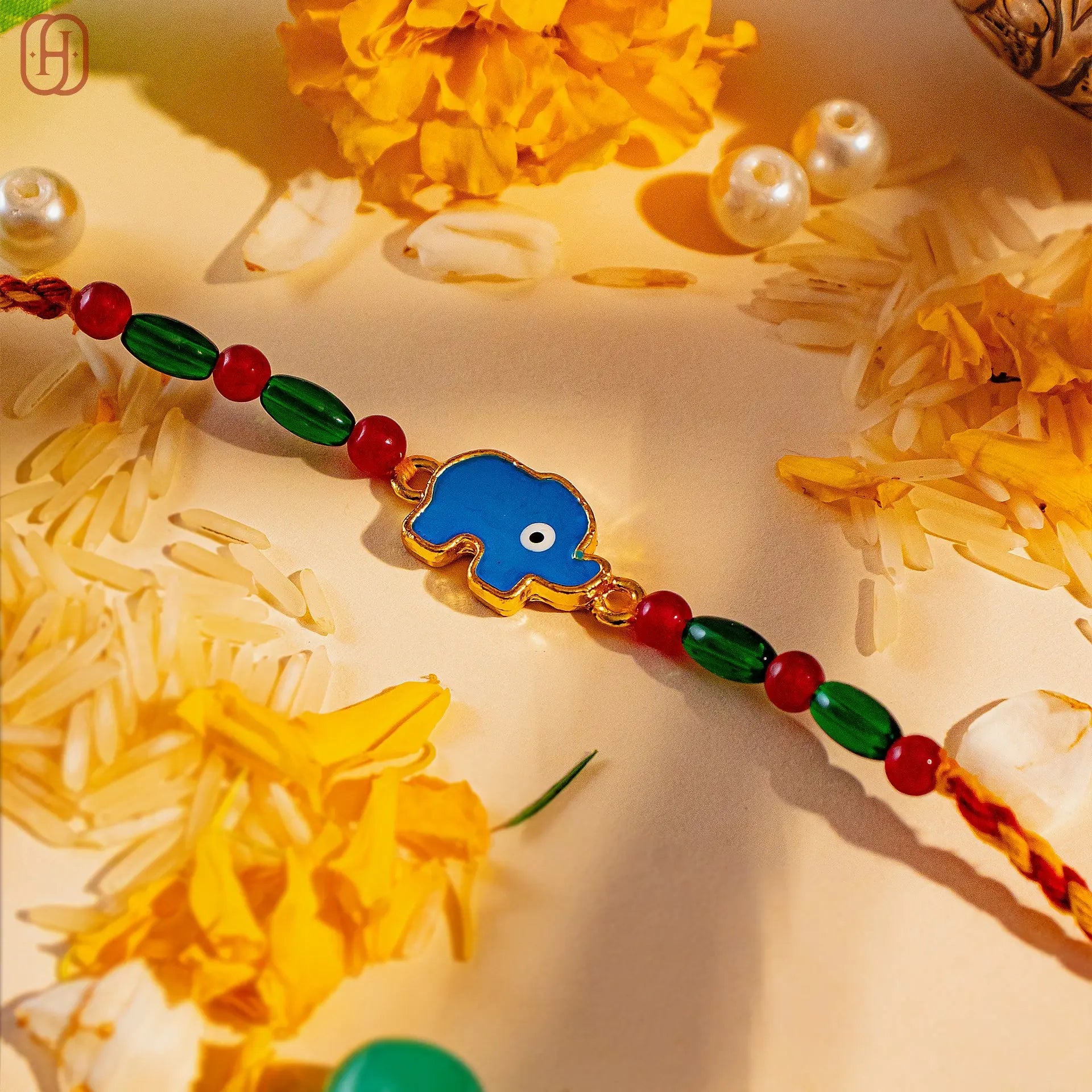 Hardik Jewels 92.5 Silver Rakhi Online - Elegant Elephant Design.