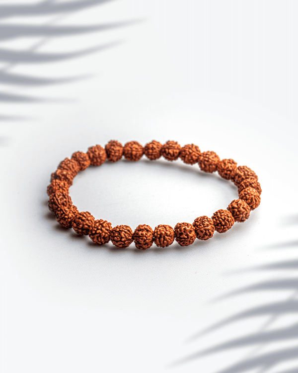 Natural 5 Mukhi Rudraksha Bracelet (7mm) | Spiritual Healing Shiva Mala