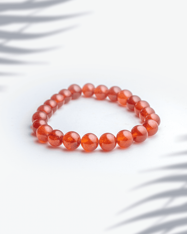 Natural Carnelian Stone Bracelet (8mm) | Orange Healing Crystal for Motivation & Confidence