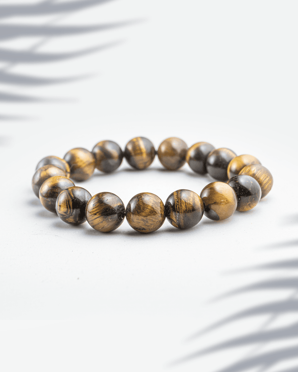 Natural Tiger Eye Stone Bracelet | Golden Chatoyant Healing Crystal for Confidence