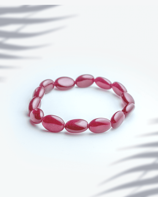 Natural Red Onyx Stone Bracelet | Strength & Grounding Healing Crystal