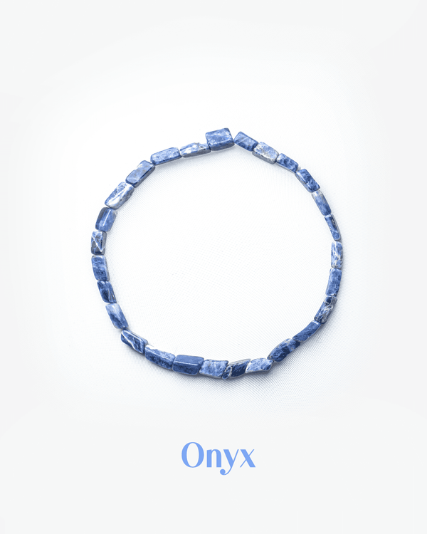 Natural Sodalite Rectangular Tube Bracelet | Blue Stone of Logic & Truth