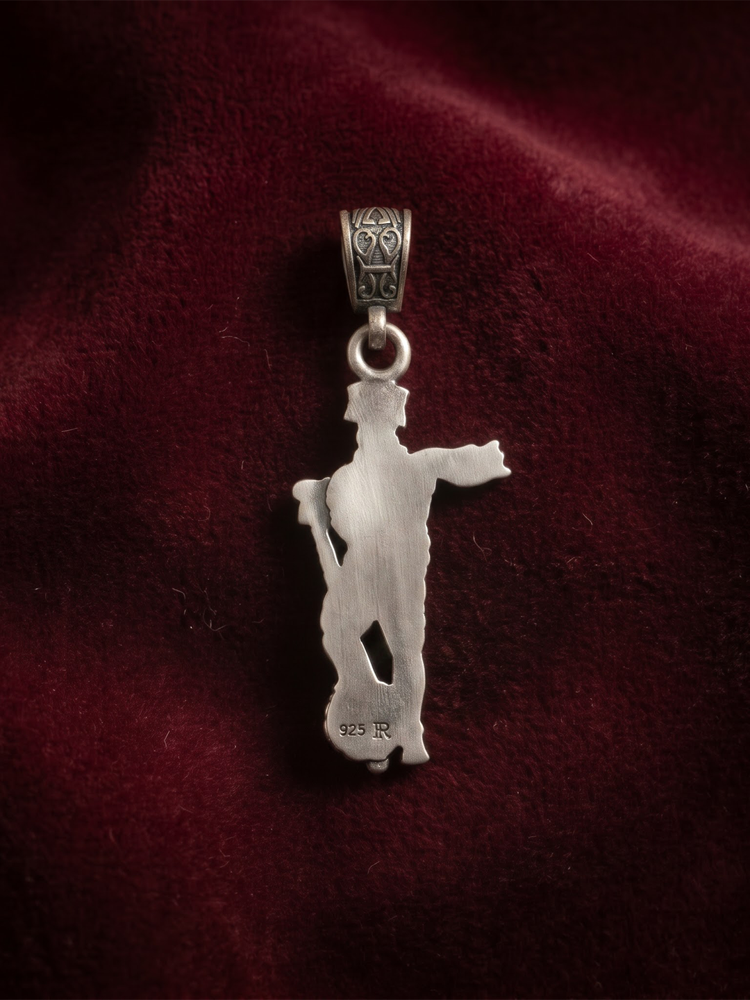 925 sterling silver hallmark back of Hanuman temple pendant
