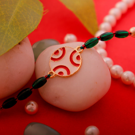 Hardik Jewels Designer Enamel Rakhi Bracelet.