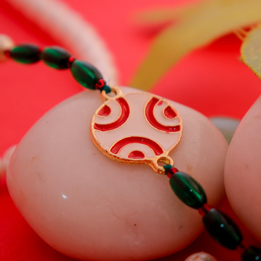 Hardik Jewels Designer Enamel Rakhi Bracelet.