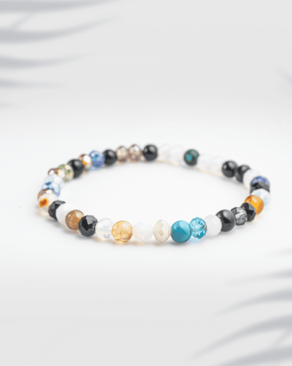 Natural Multi-Color Onyx & Mixed Gemstone Bracelet | Faceted Vibrant Energy Beads