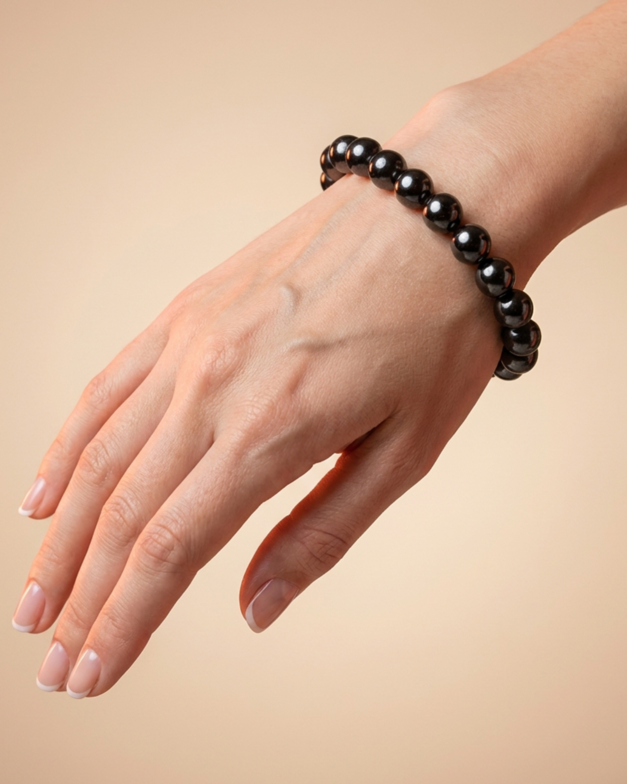 Natural Black Tourmaline Stone Bracelet (8mm) | EMF Protection & Grounding Crystal