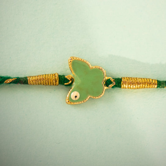 Hardik Jewels Silver Enamel Rakhi Online - Elegant Butterfly Design.