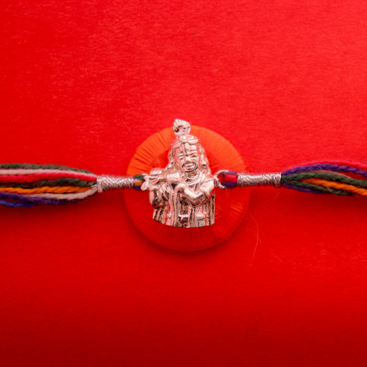 Hardik Jewels Sterling Silver Krishna Rakhi for Festivities.