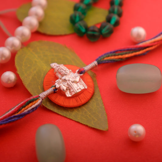 Hardik Jewels Sterling Silver Krishna Rakhi for Festivities.
