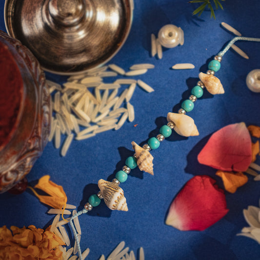 Hardik Jewels Shankh Silver Rakhi Online - Handcrafted Elegance.