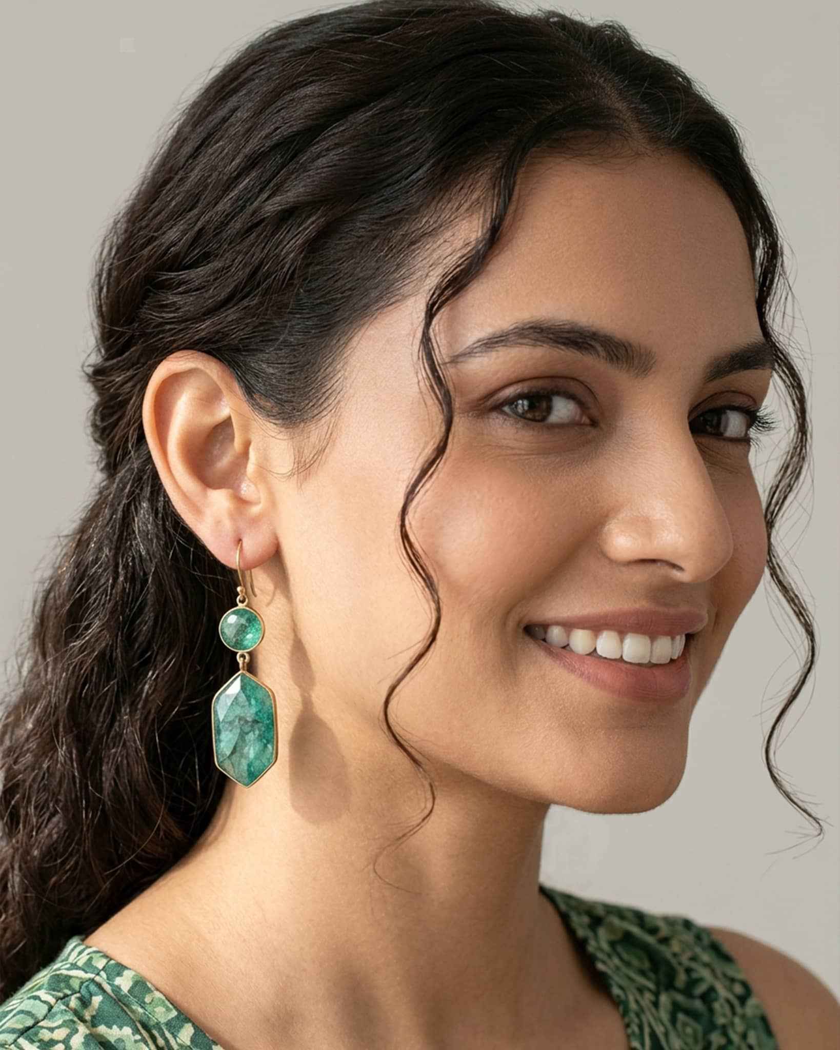 Hardik Jewels 92.5 Silver Gold Plated Geometric Boho Drop Earrings