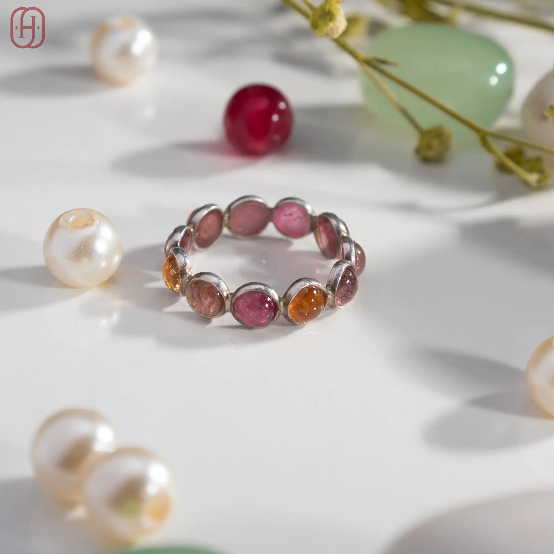 Buy Multi-tourmaline Eternity Ring, 925 Sterling Silver Handmade Infinity Ring Hardik Jewels