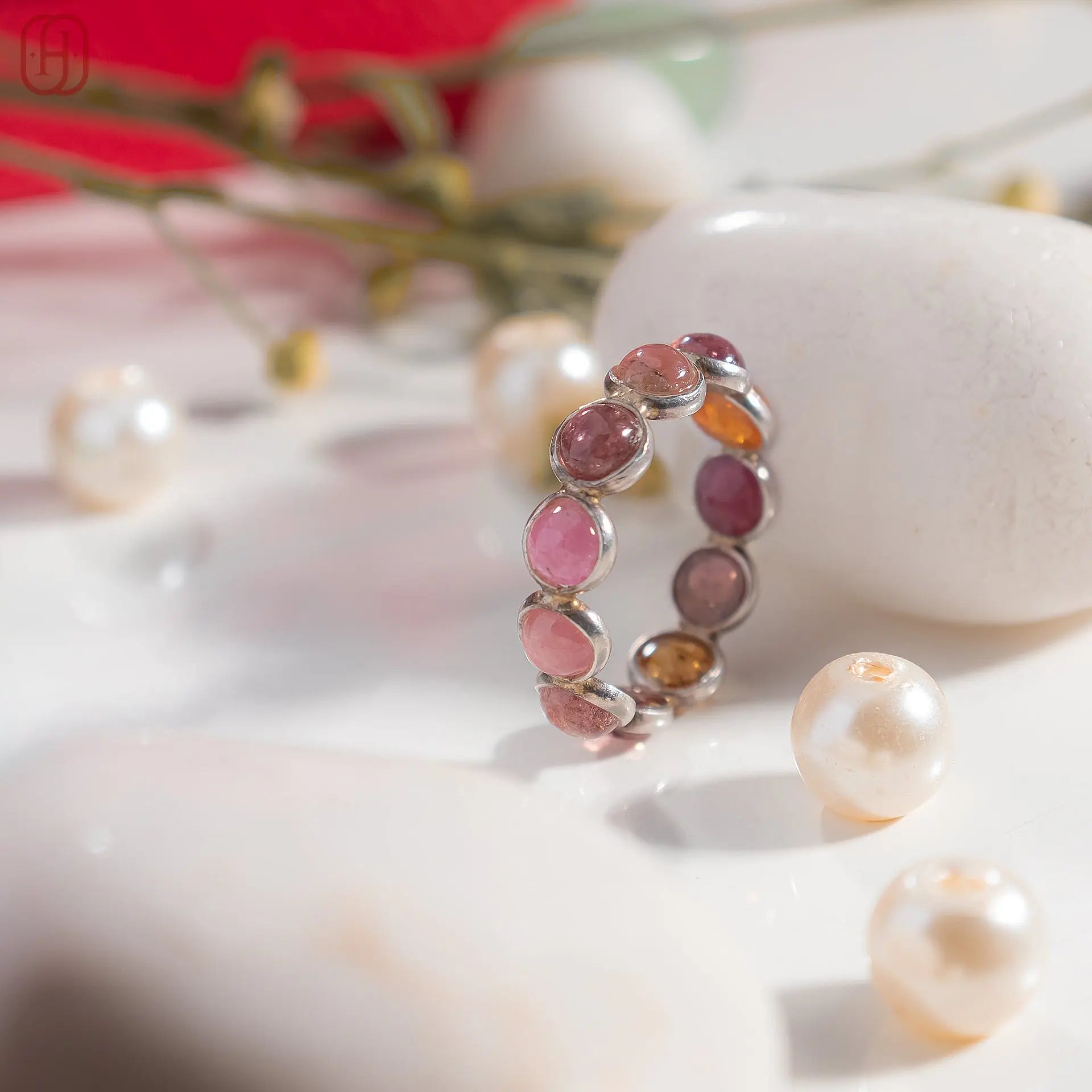 Buy Multi-tourmaline Eternity Ring, 925 Sterling Silver Handmade Infinity Ring Hardik Jewels