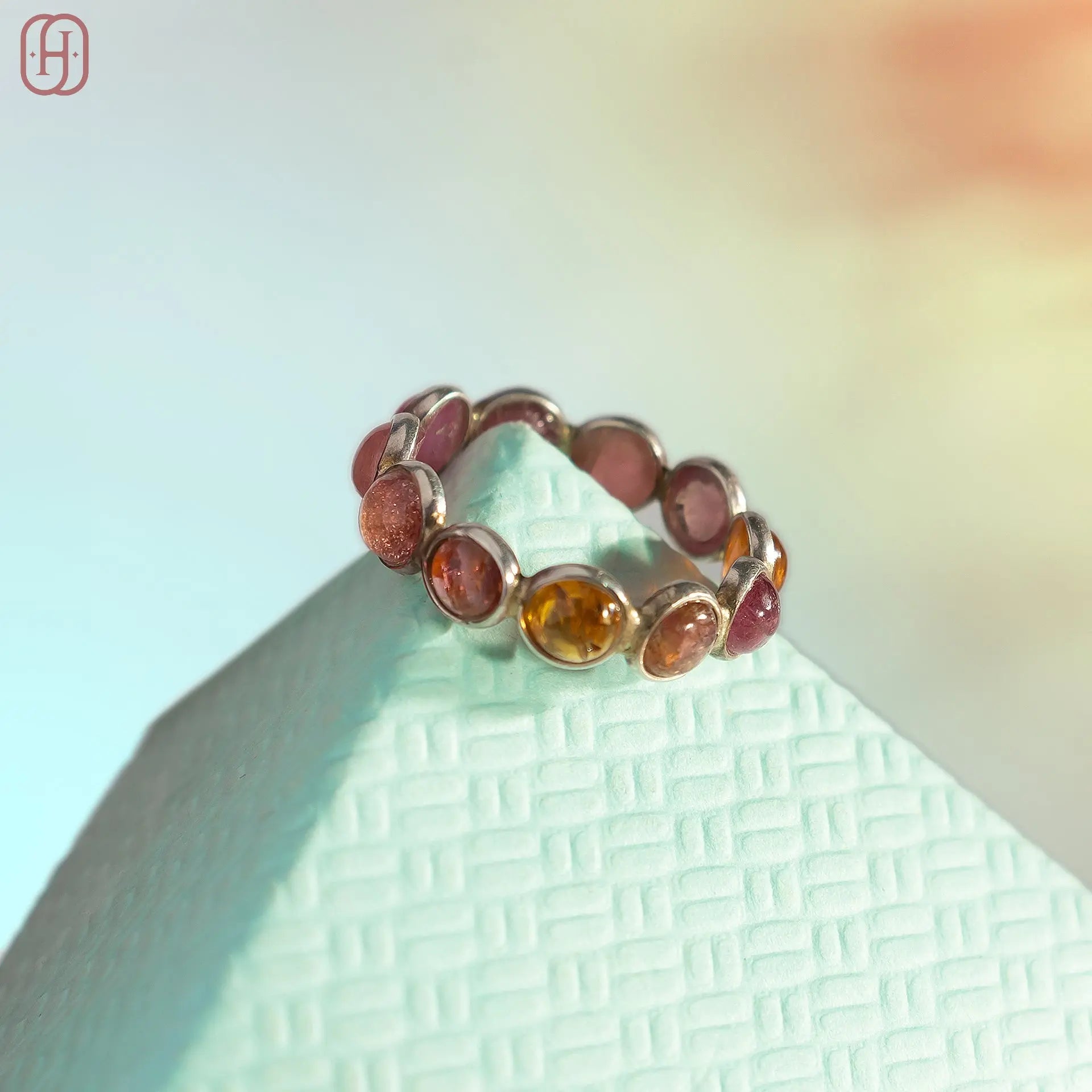 Buy Multi-tourmaline Eternity Ring, 925 Sterling Silver Handmade Infinity Ring Hardik Jewels