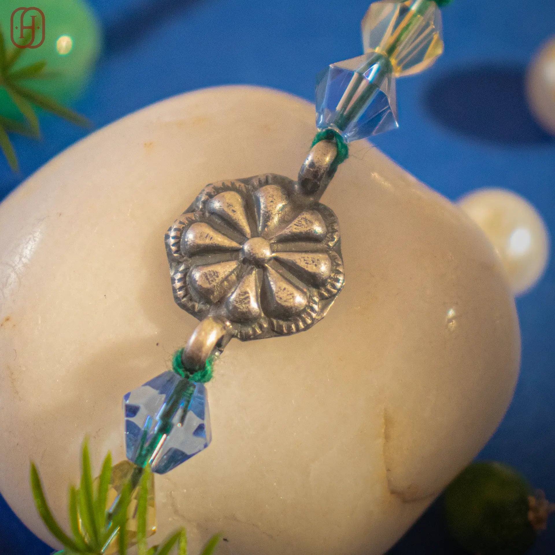 Buy Silver Rakhi with Beads | Hardik Jewels.