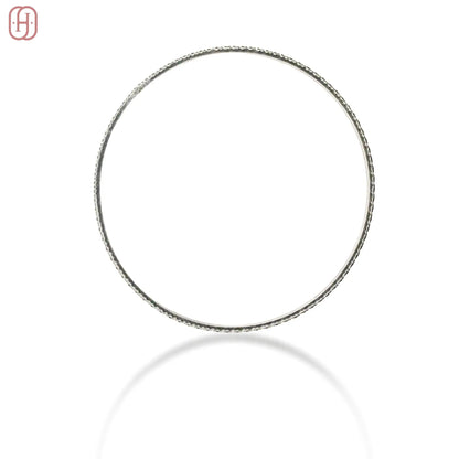Designer Silver Bangles Set by Hardik Jewels.