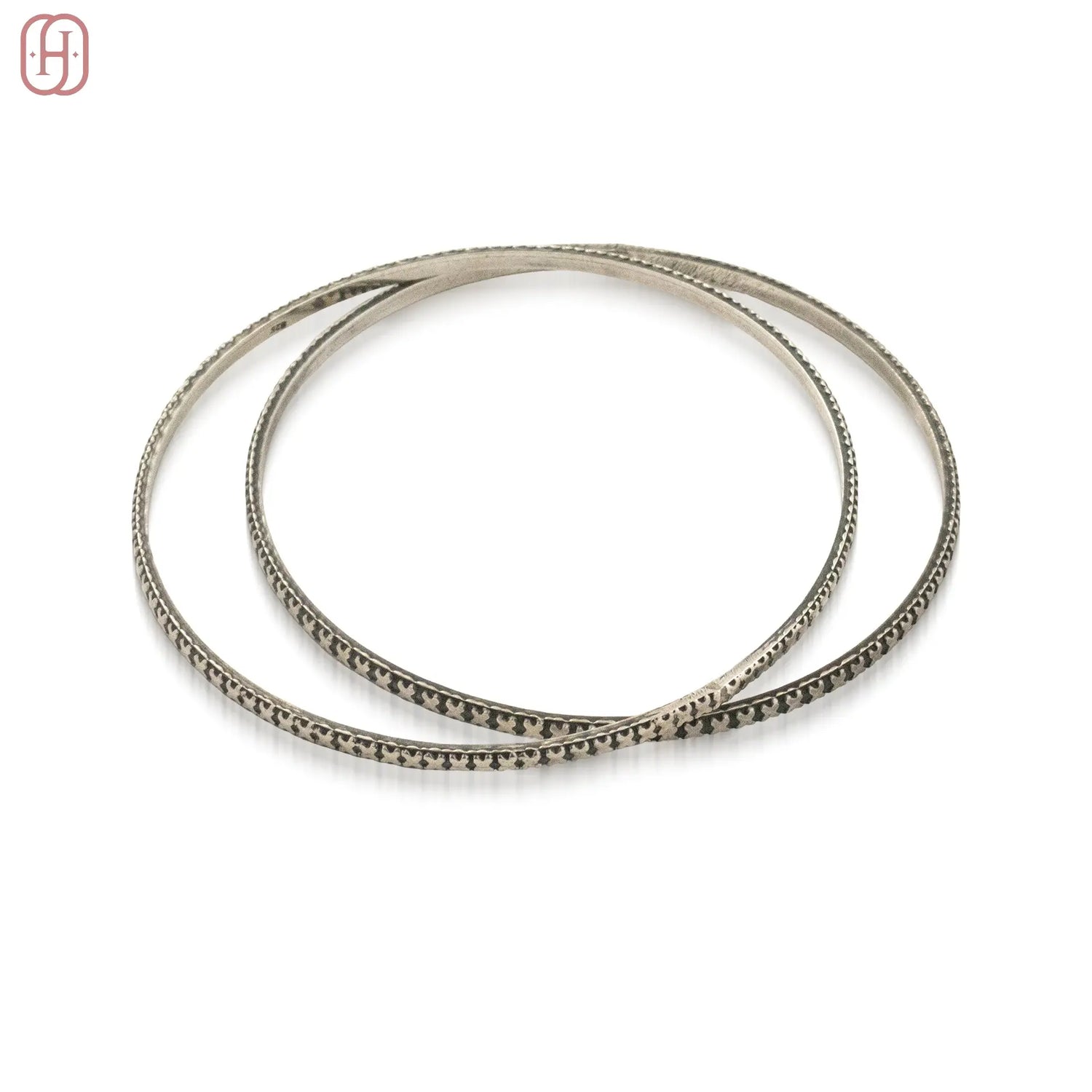 Designer Silver Bangles Set by Hardik Jewels.