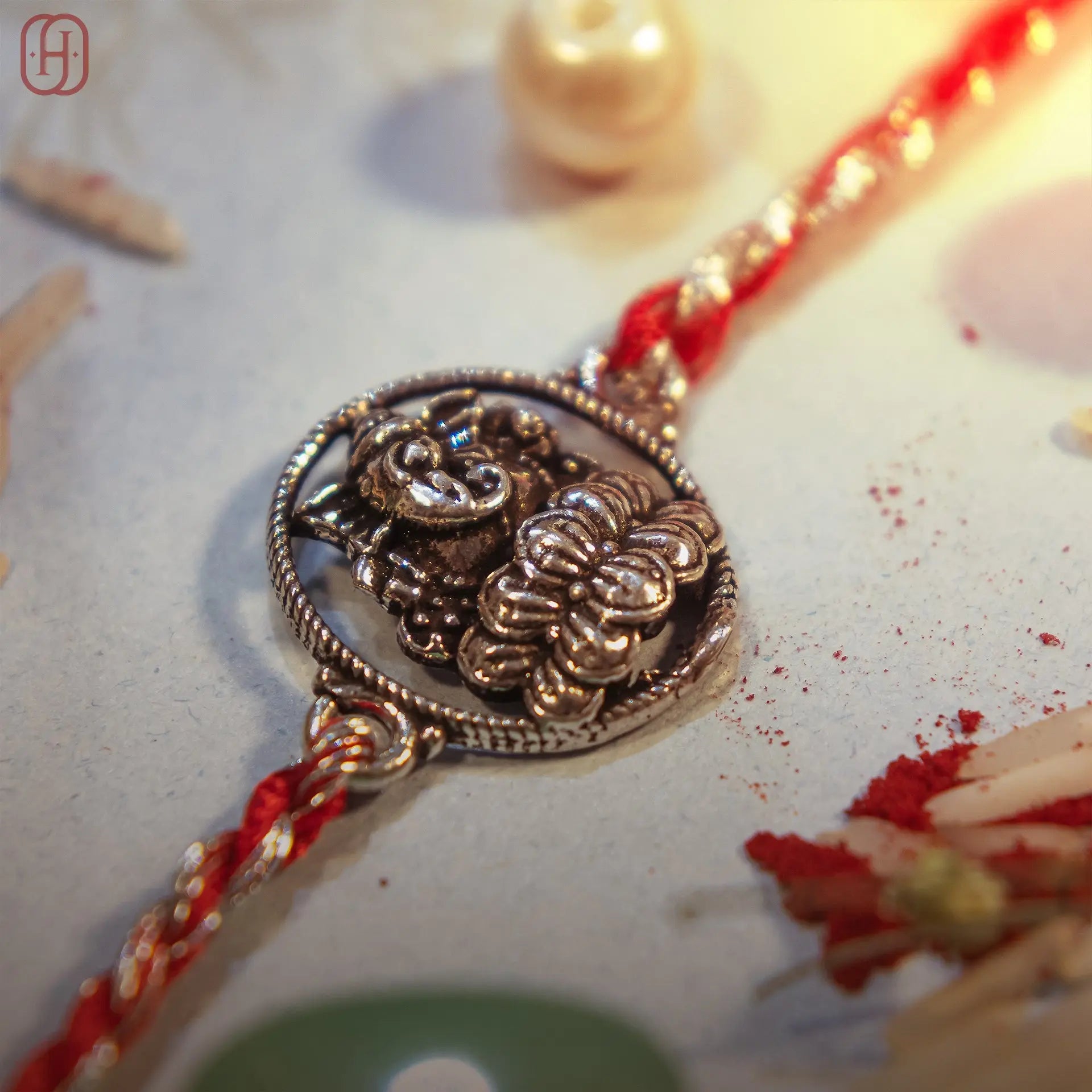 Ganesh Ji silver rakhi Hardik Jewels