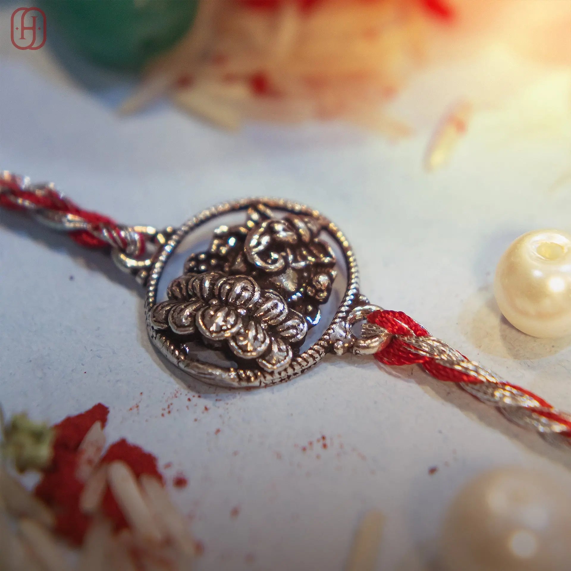 Ganesh Ji silver rakhi Hardik Jewels