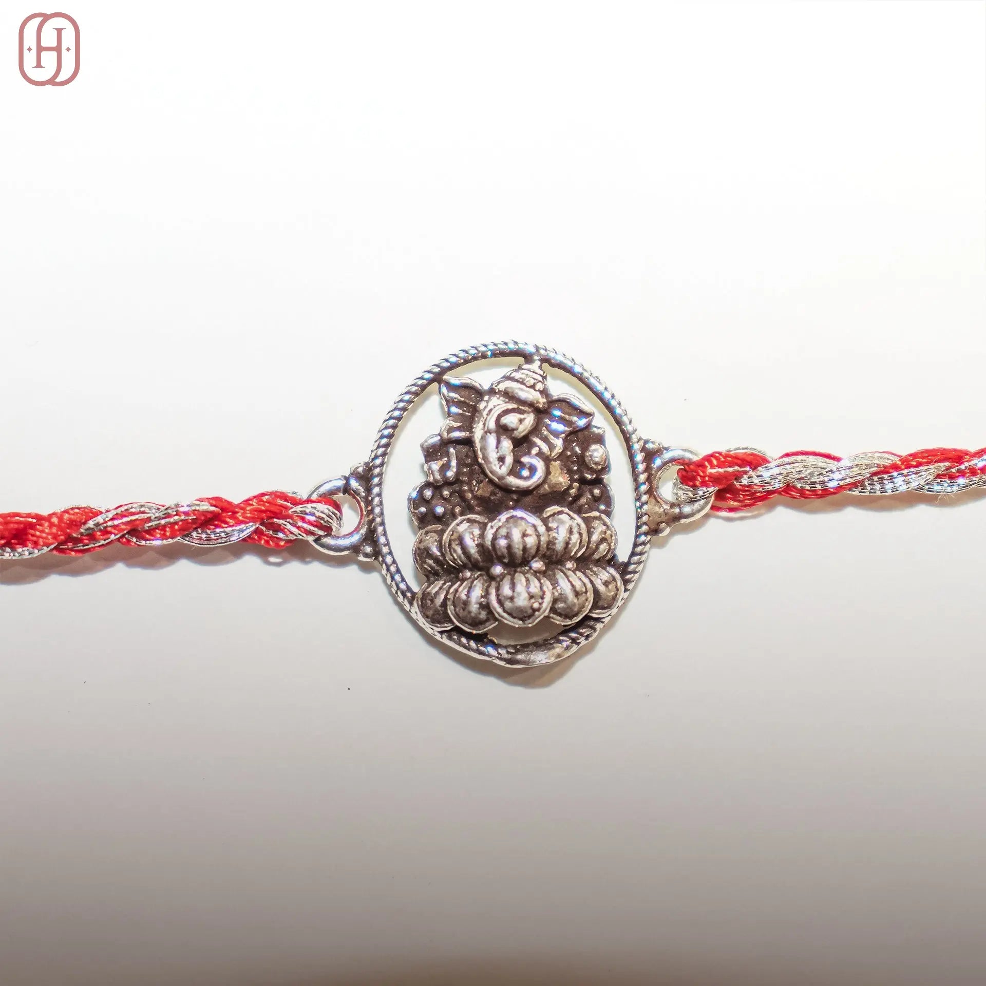 Ganesh Ji silver rakhi Hardik Jewels