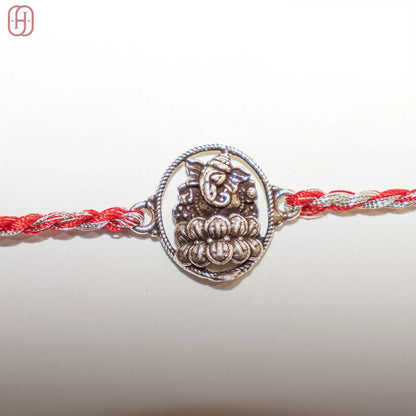 Ganesh Ji silver rakhi Hardik Jewels
