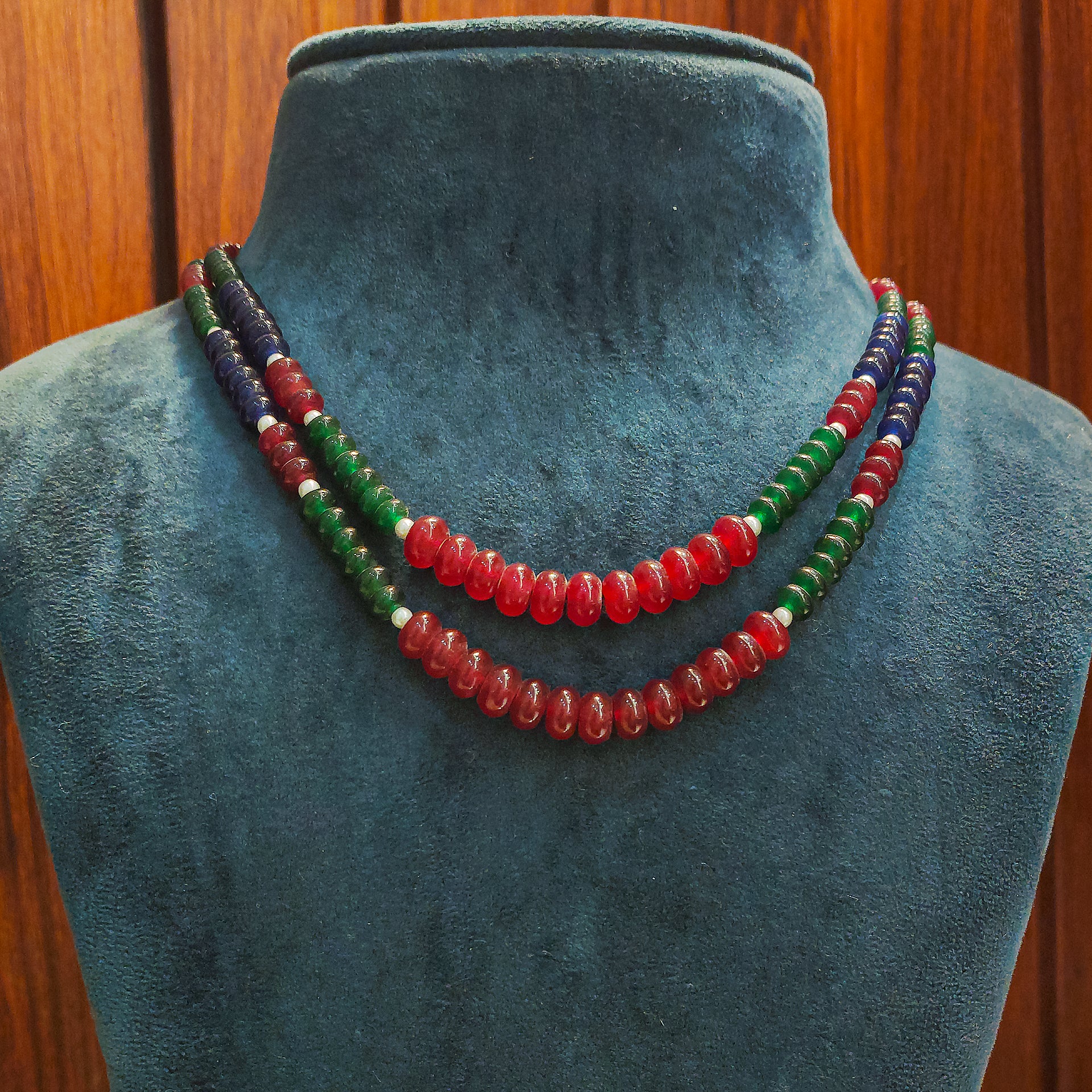 Multi-Color Double Layer Handmade Beads Necklace