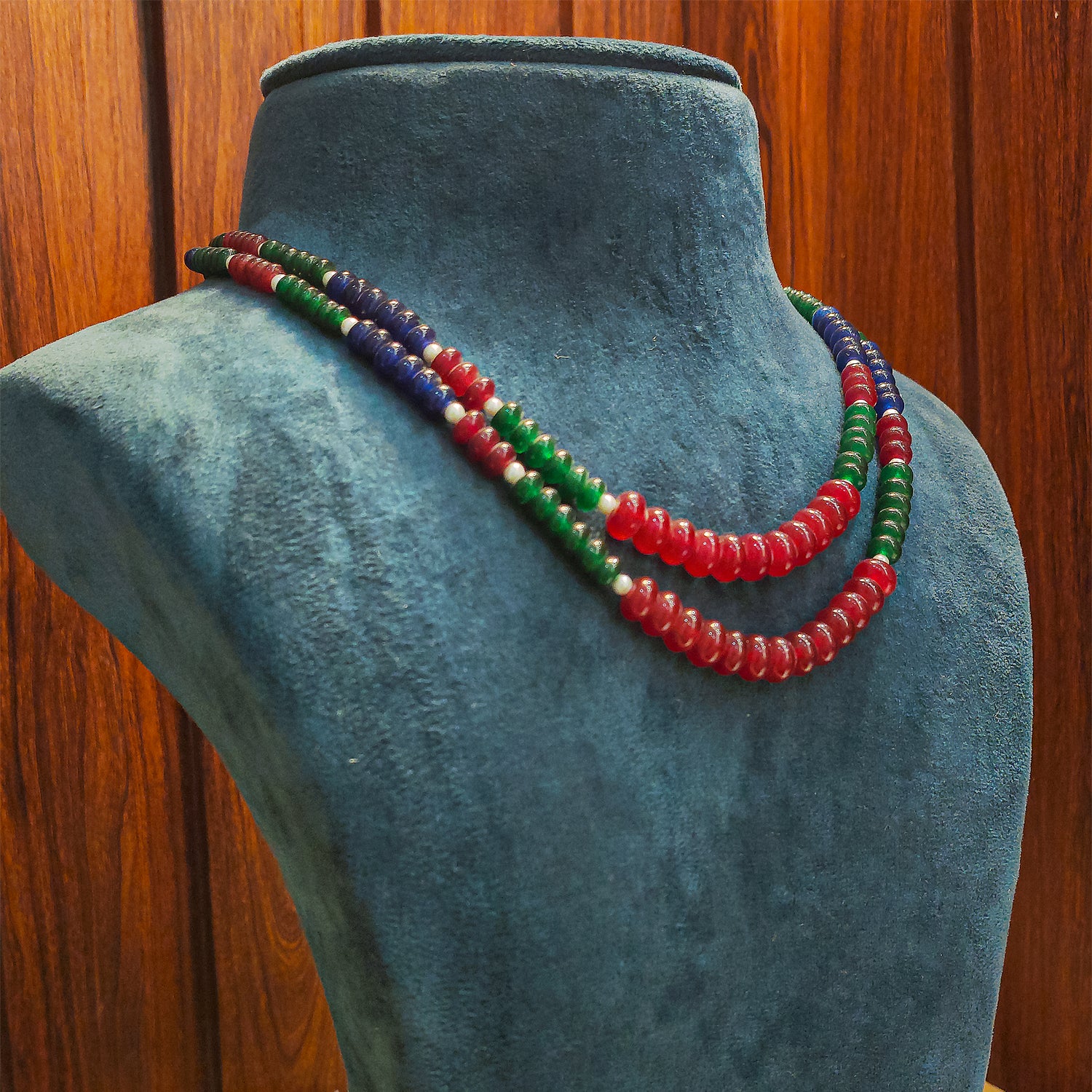 Multi-Color Double Layer Handmade Beads Necklace - Hardik Jewels | Created by Design. Defined by You.