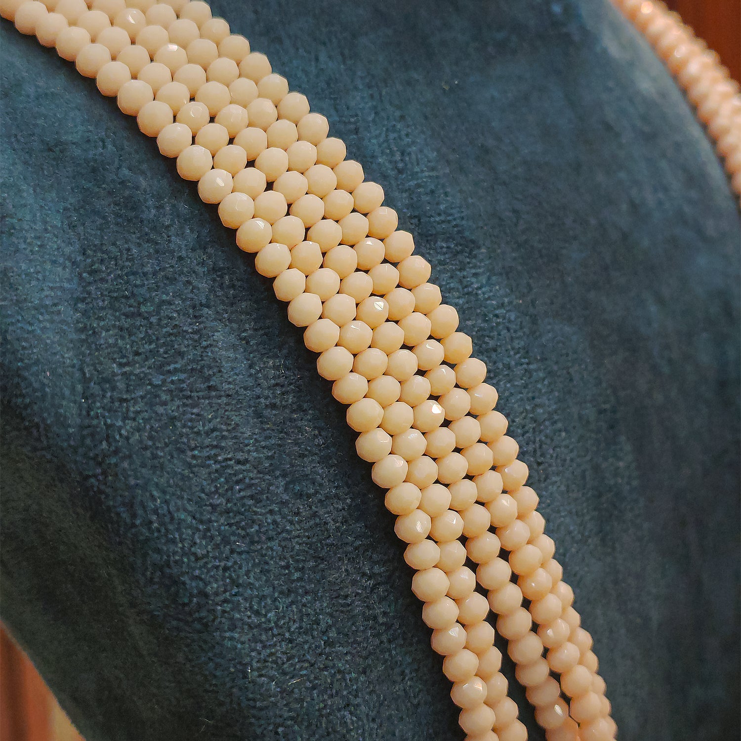 Cream Pearl-Style Multi-Layer Handmade Beads Necklace - Hardik Jewels | Created by Design. Defined by You.