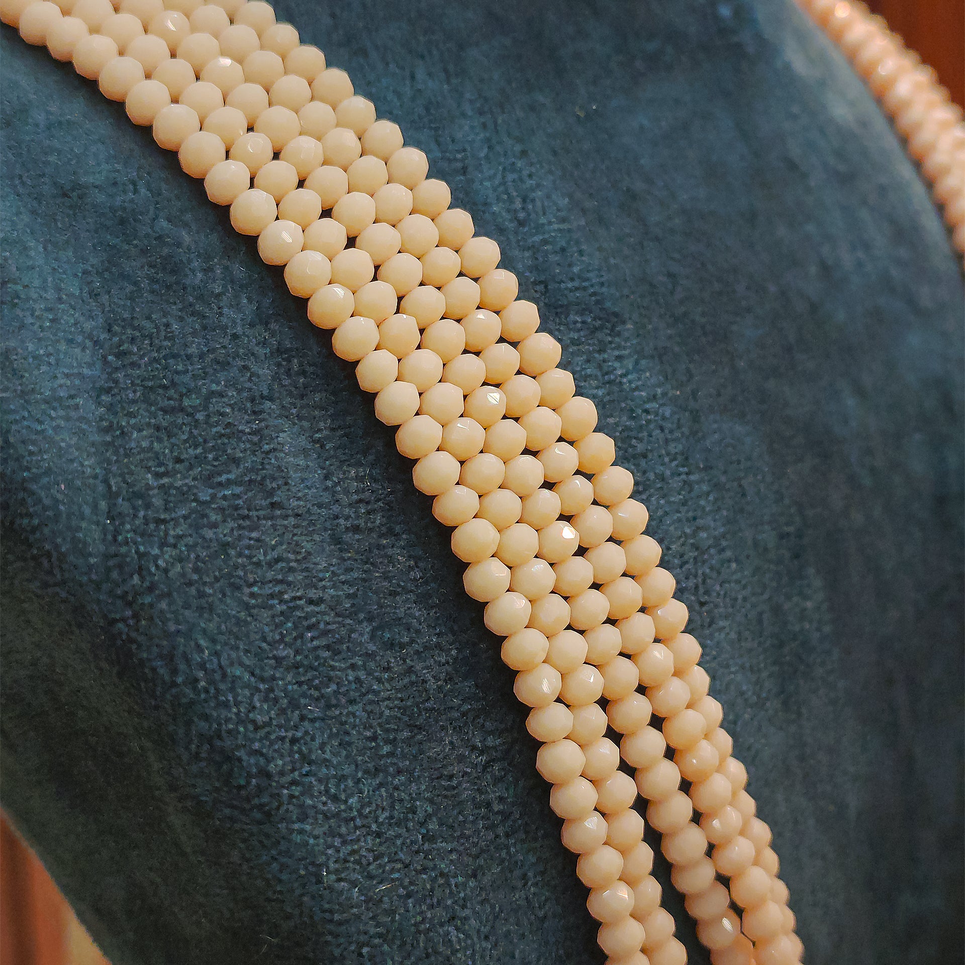 Cream Pearl-Style Multi-Layer Handmade Beads Necklace