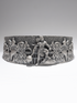 Oxidized 925 silver temple kada for men with warrior and gada battle scene