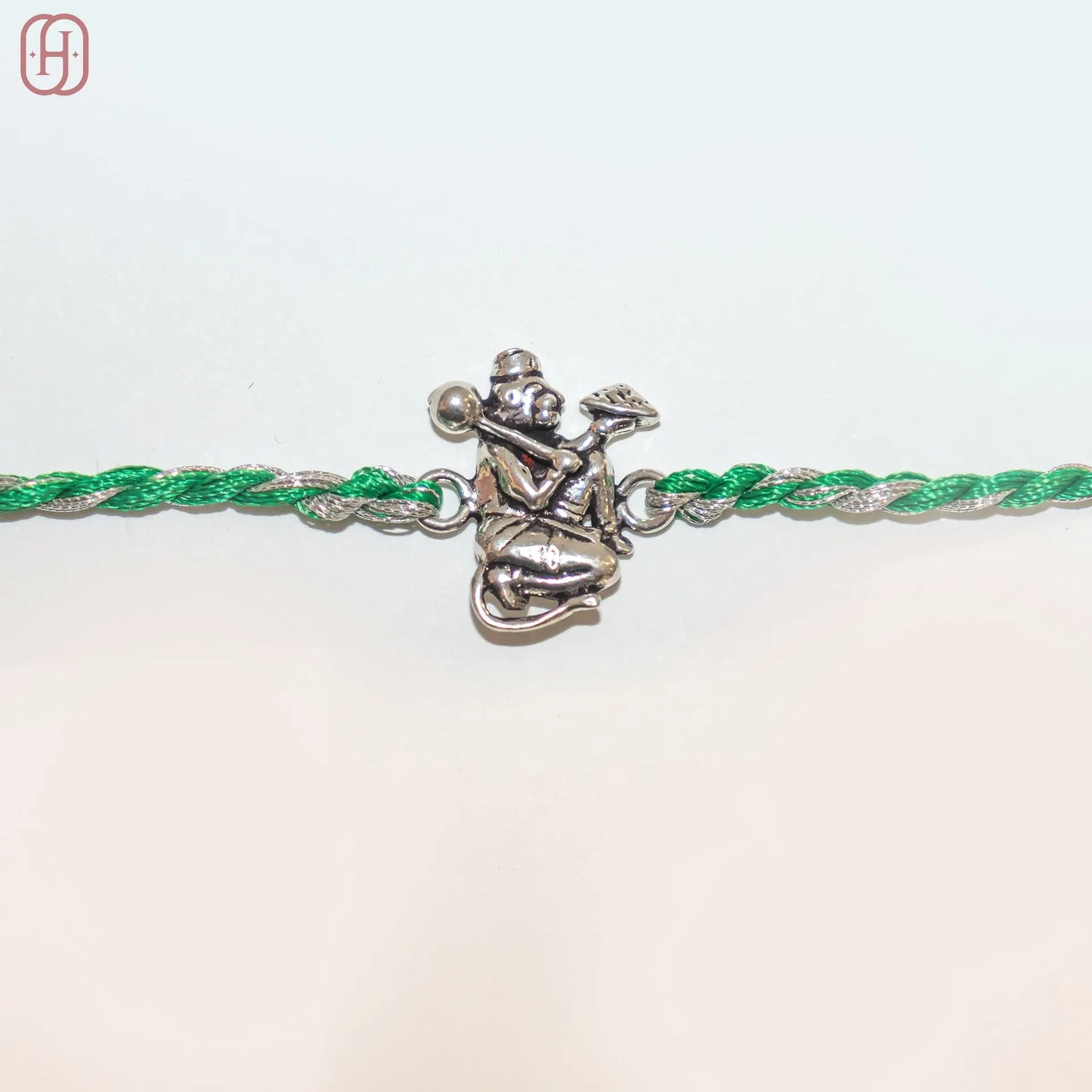 Hanuman Ji antique silver rakhi Hardik Jewels