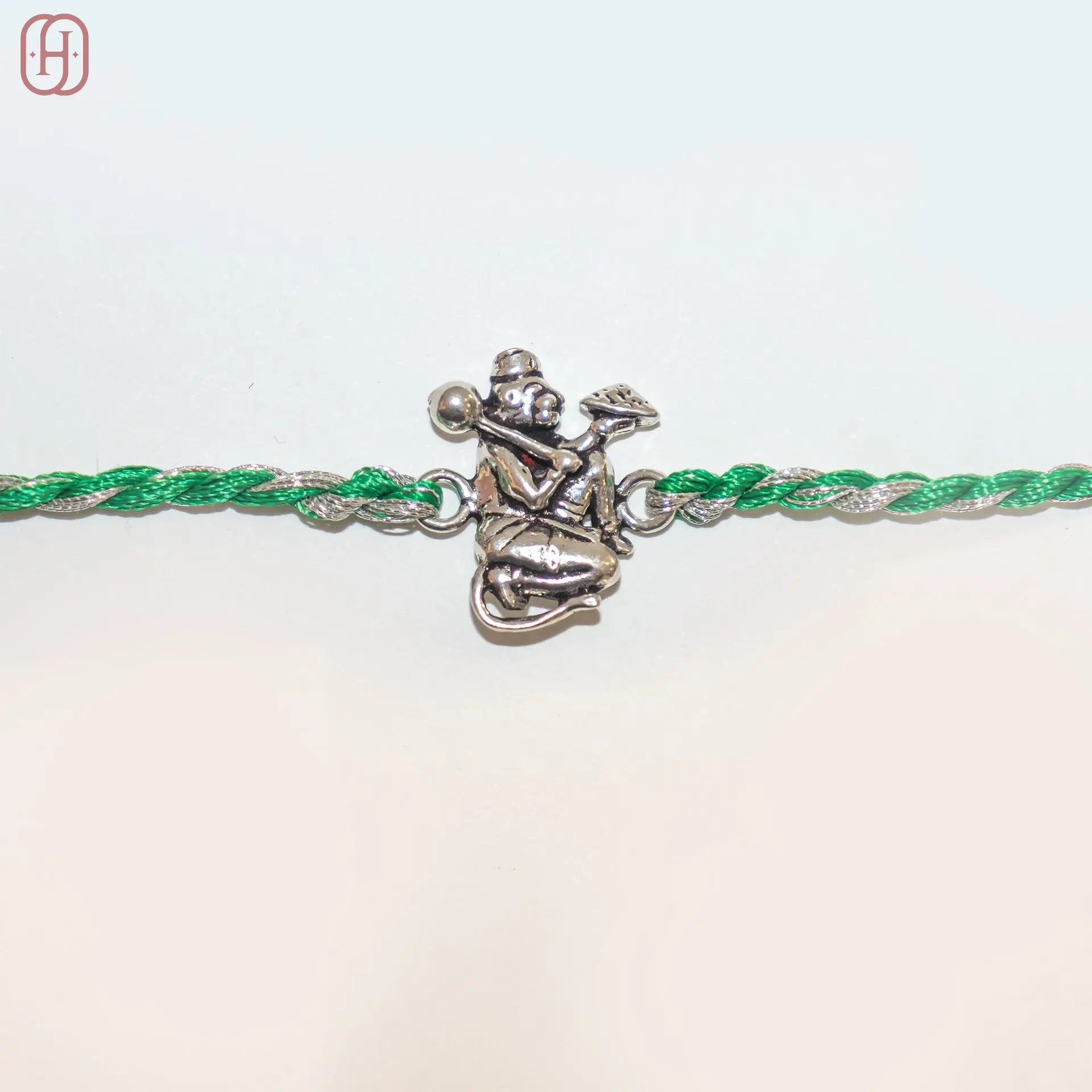 Hanuman Ji antique silver rakhi Hardik Jewels