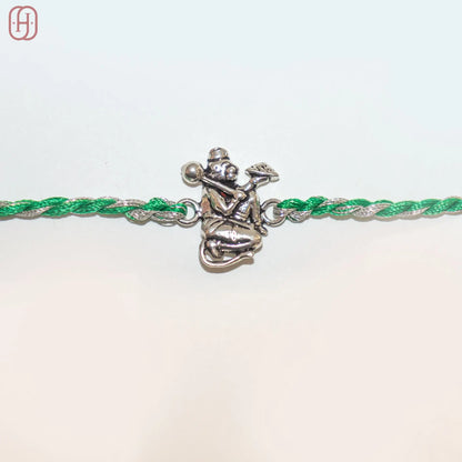 Hanuman Ji antique silver rakhi Hardik Jewels
