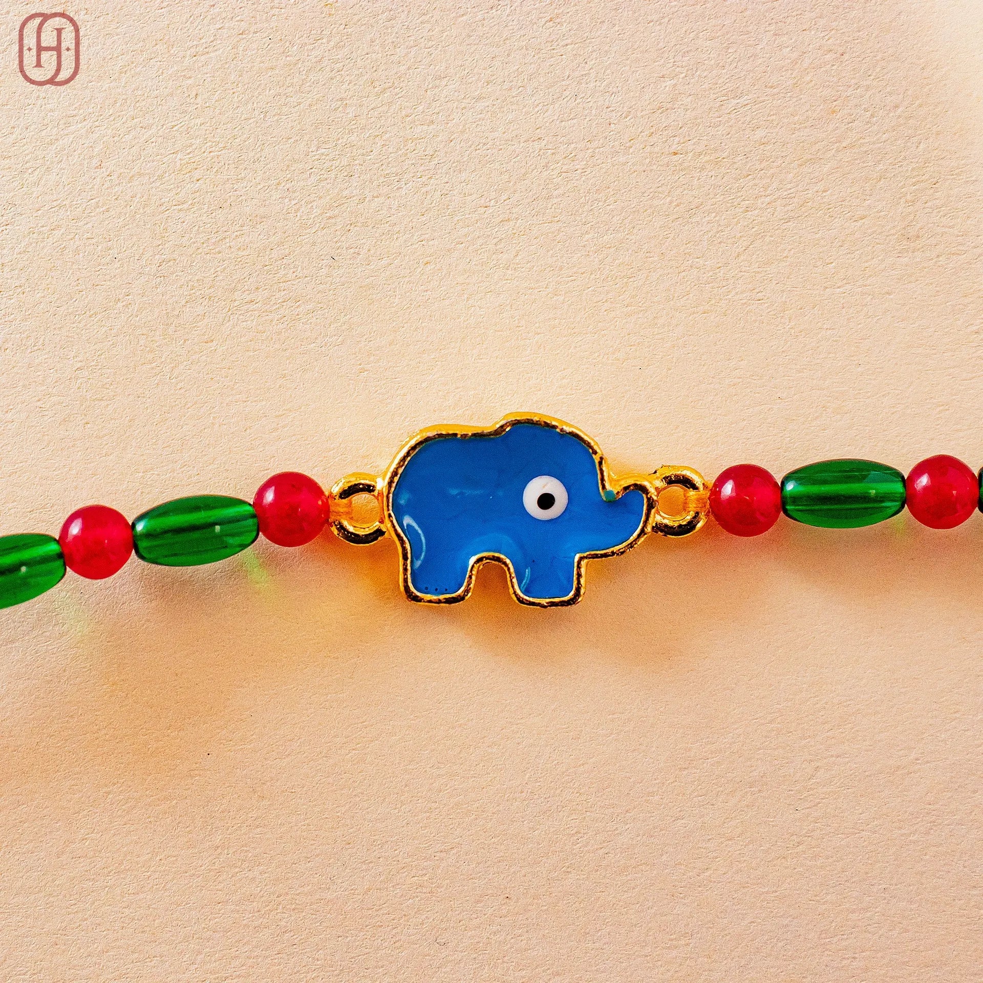 Hardik Jewels 92.5 Silver Rakhi Online - Elegant Elephant Design.