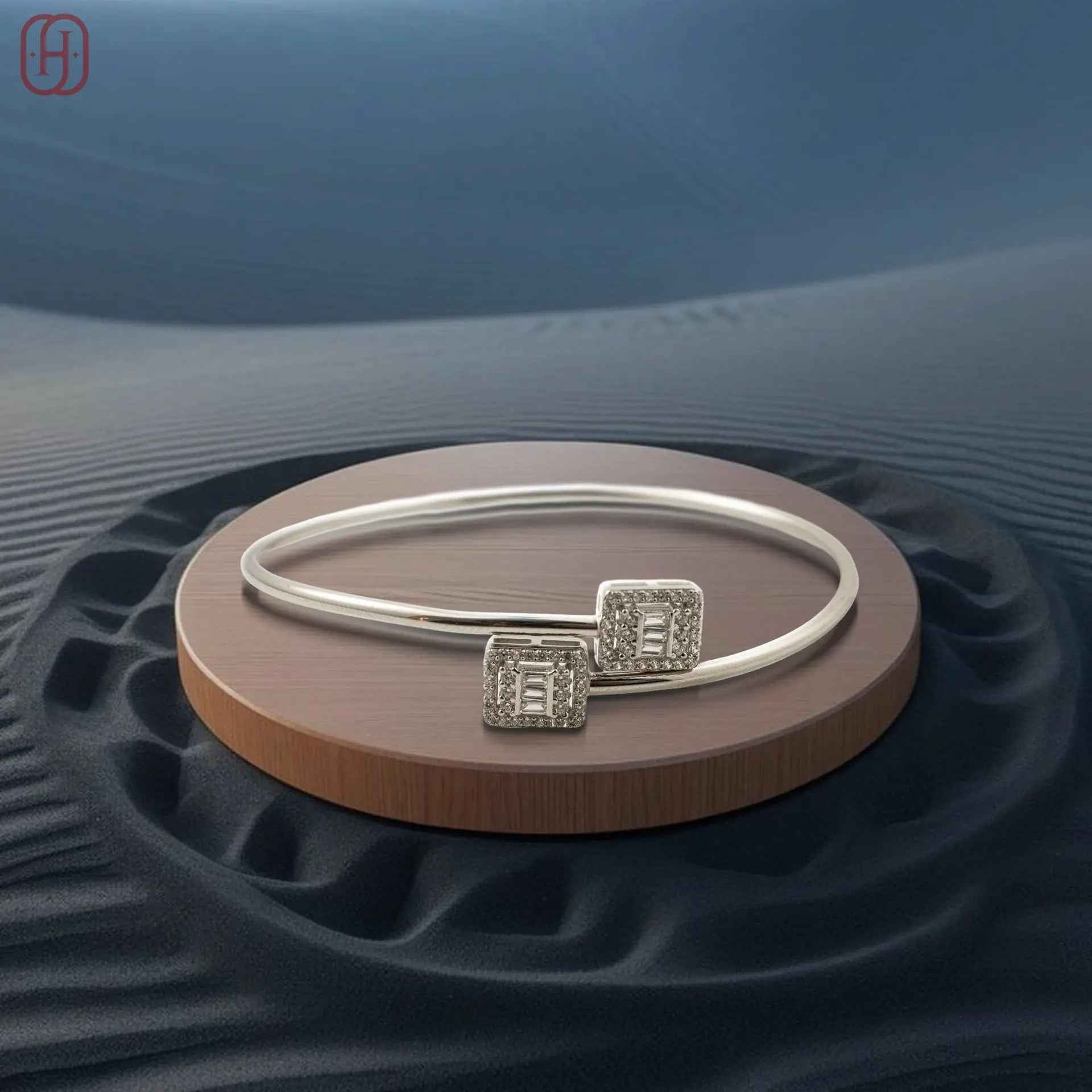 Hardik Jewels 925 Silver Kada Bangle with Elegant Design
