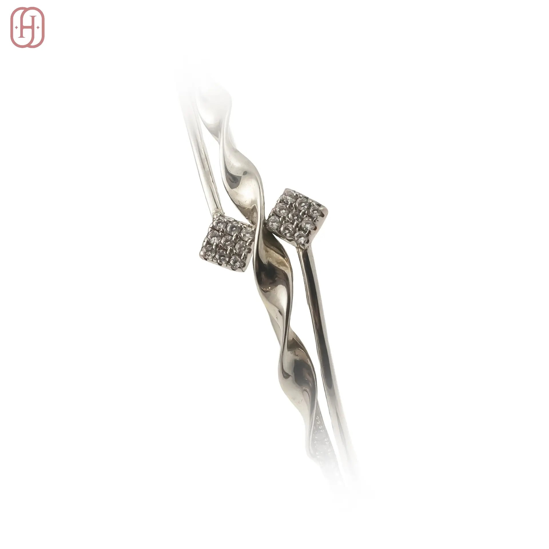 Hardik Jewels 925 Silver Wave Kada for Elegant Style.