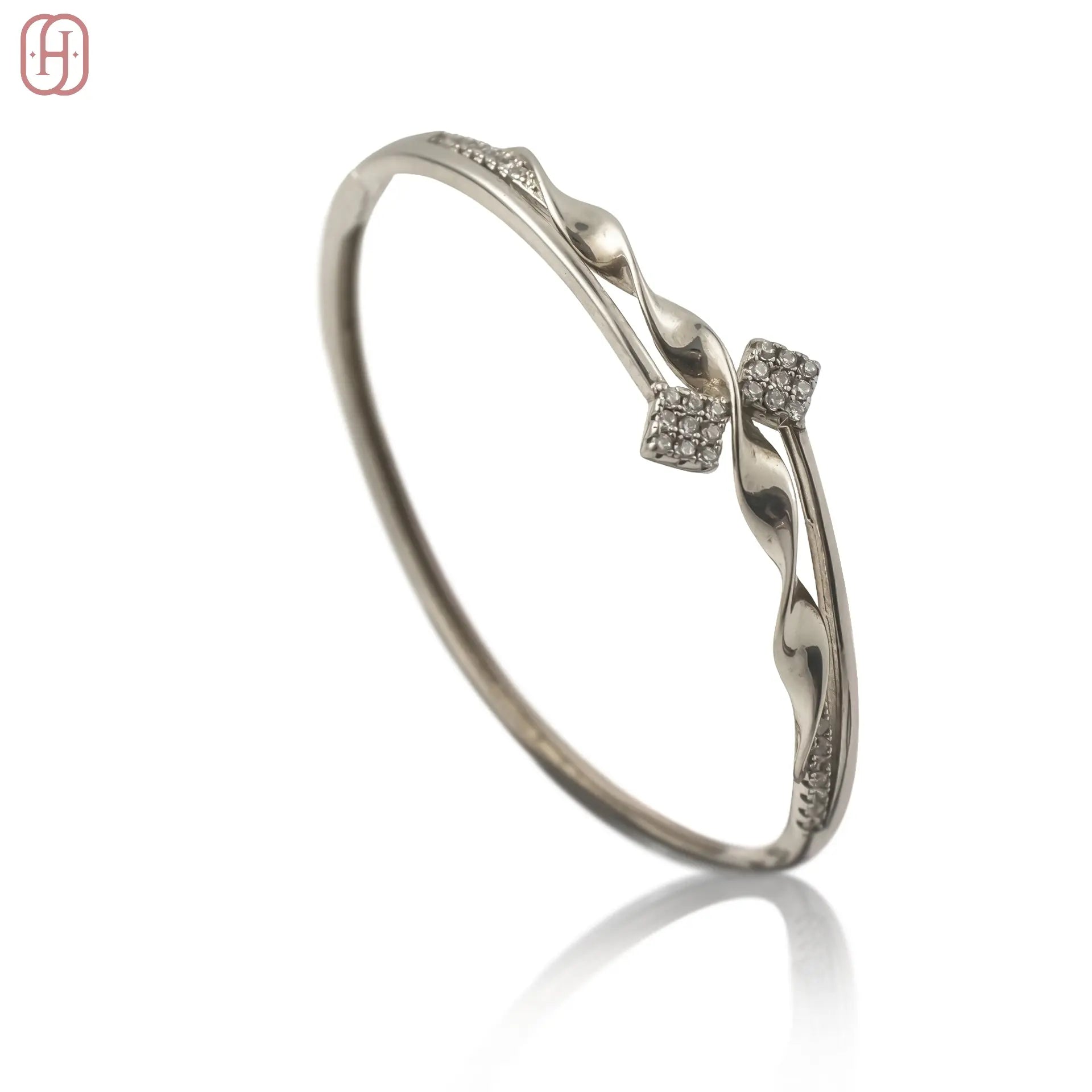 Hardik Jewels 925 Silver Wave Kada for Elegant Style.