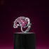 Hardik Jewels Adjustable Oxidized Silver Rings with Ruby Stones.