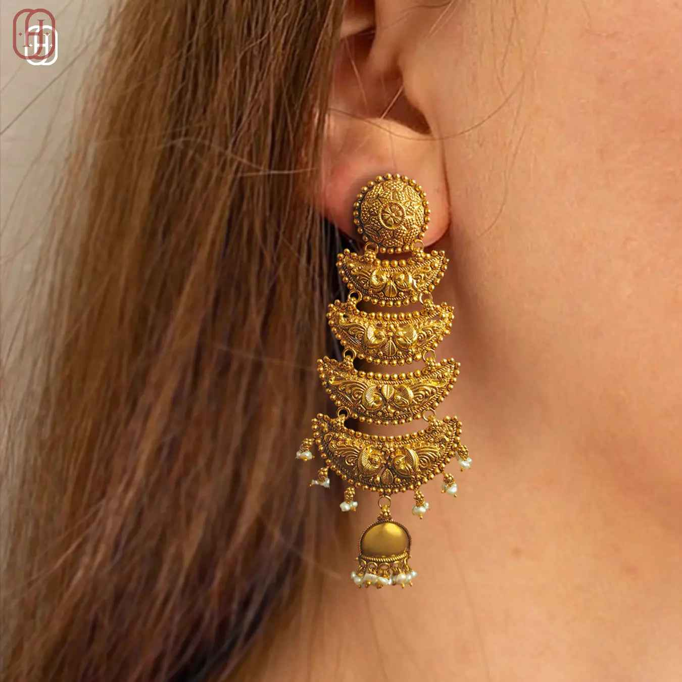 Hardik Jewels Buy Regal Temple Earrings Online