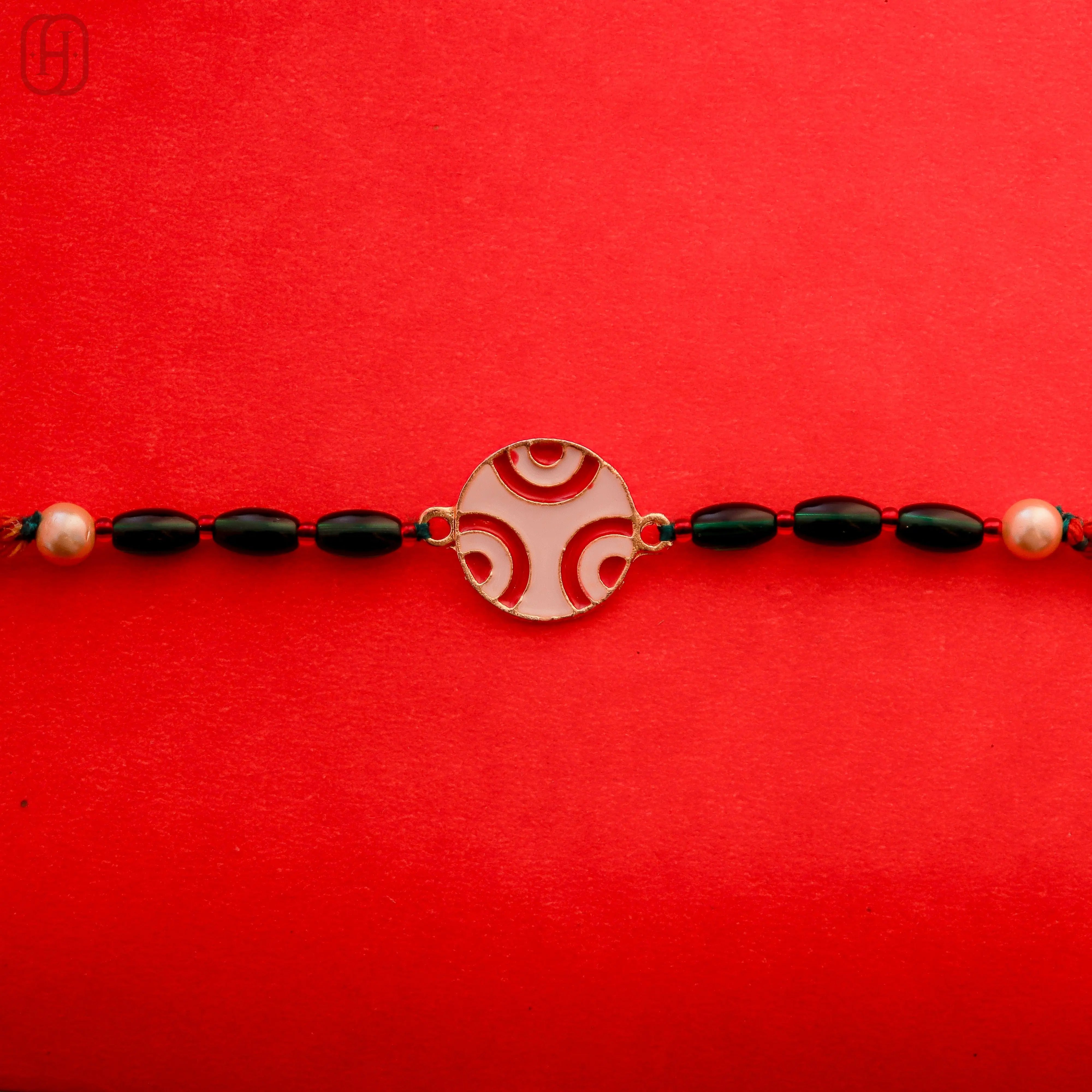 Hardik Jewels Designer Enamel Rakhi Bracelet.