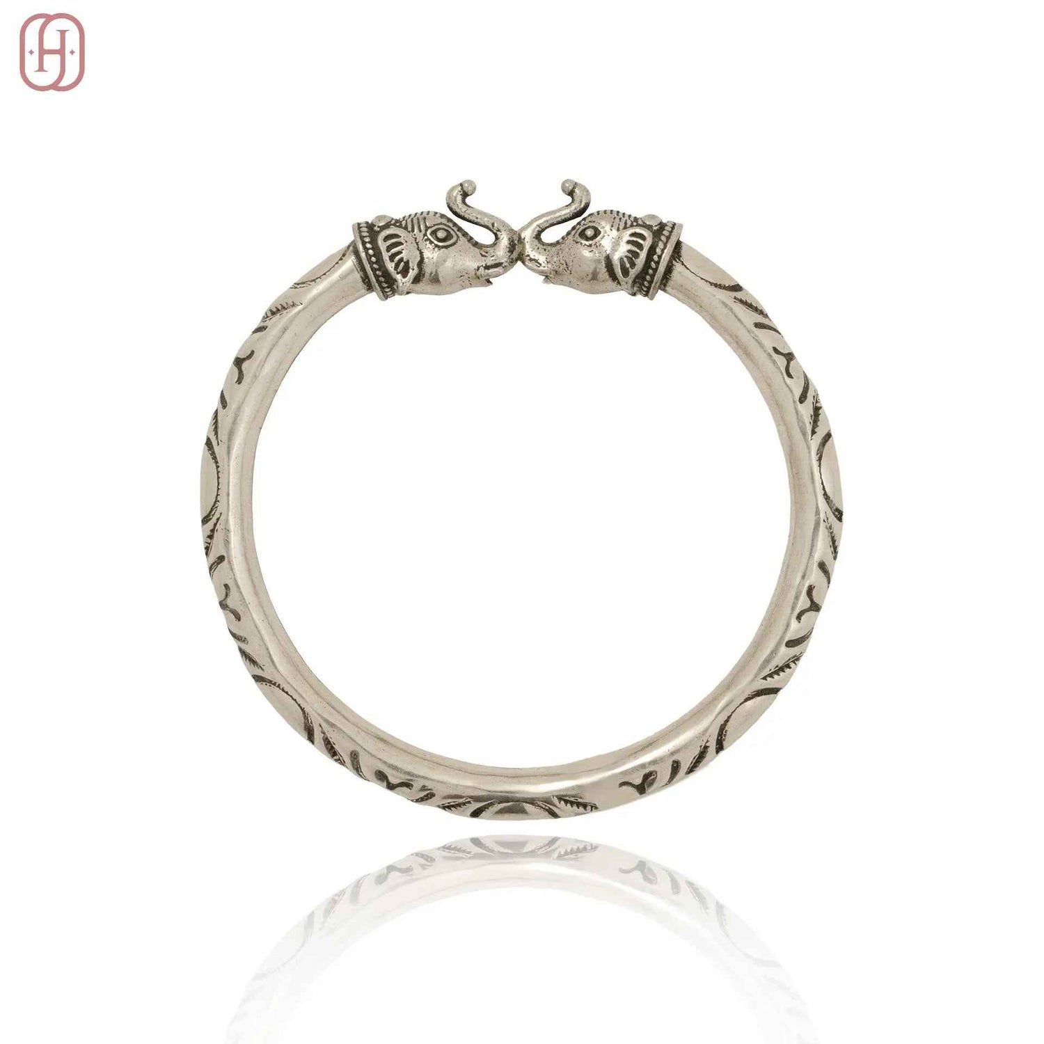 Hardik Jewels Elephant Head Jewelry Bracelet in Silver
