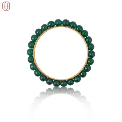 Hardik Jewels Gold-Toned Beaded Bangle - Handcrafted Elegance