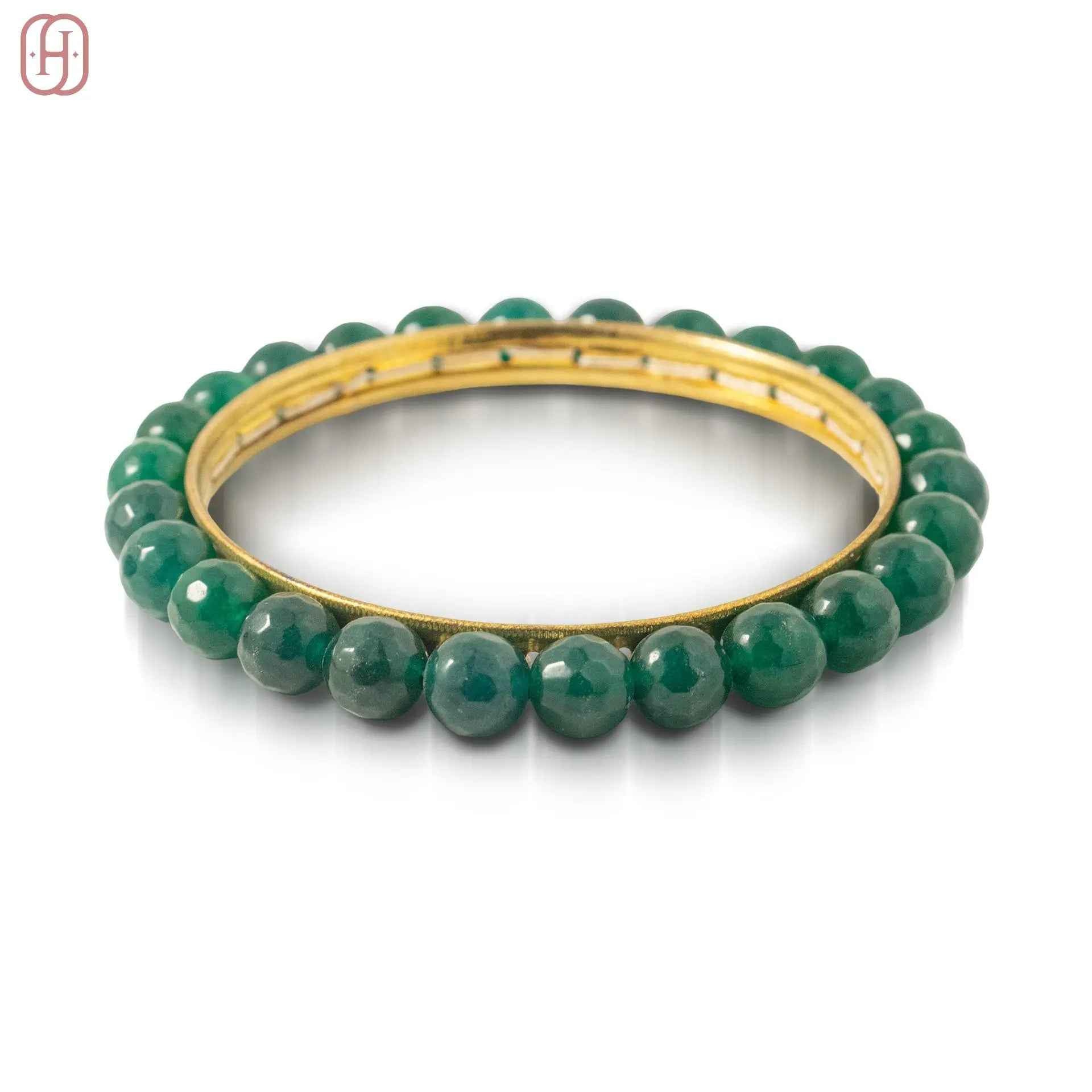 Hardik Jewels Gold-Toned Beaded Bangle - Handcrafted Elegance