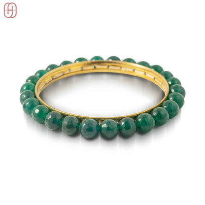 Hardik Jewels Gold-Toned Beaded Bangle - Handcrafted Elegance