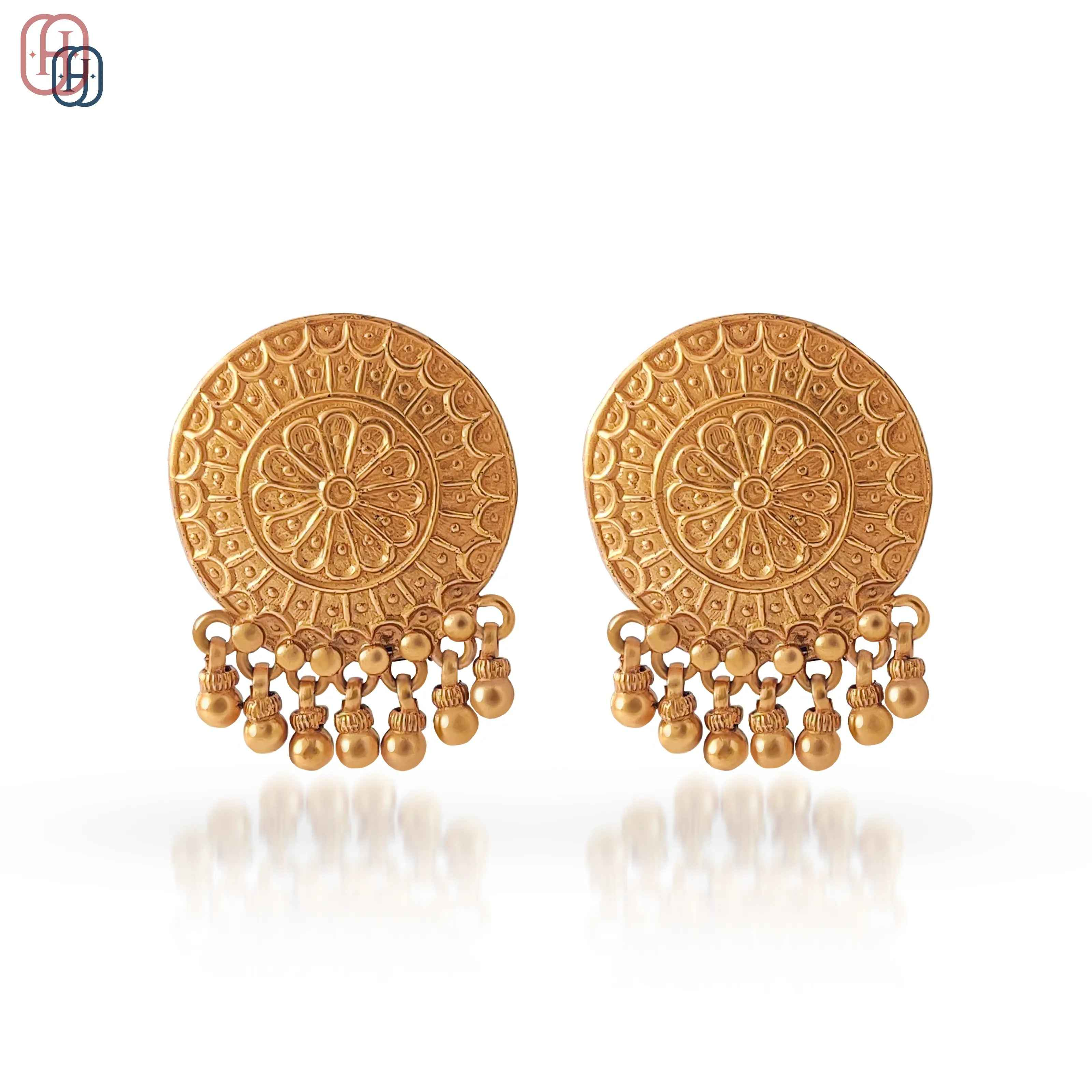 Hardik Jewels Handcrafted Mandala Earrings in Silver