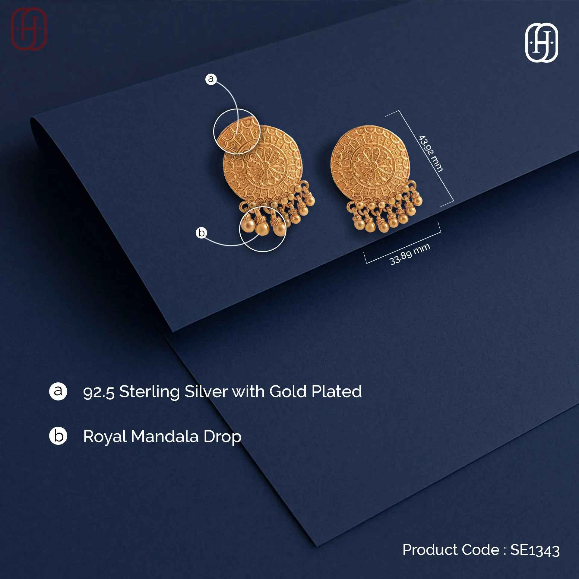 Hardik Jewels Handcrafted Mandala Earrings in Silver