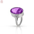 Hardik Jewels Handcrafted Silver Amethyst Ring 92.5 Sterling.