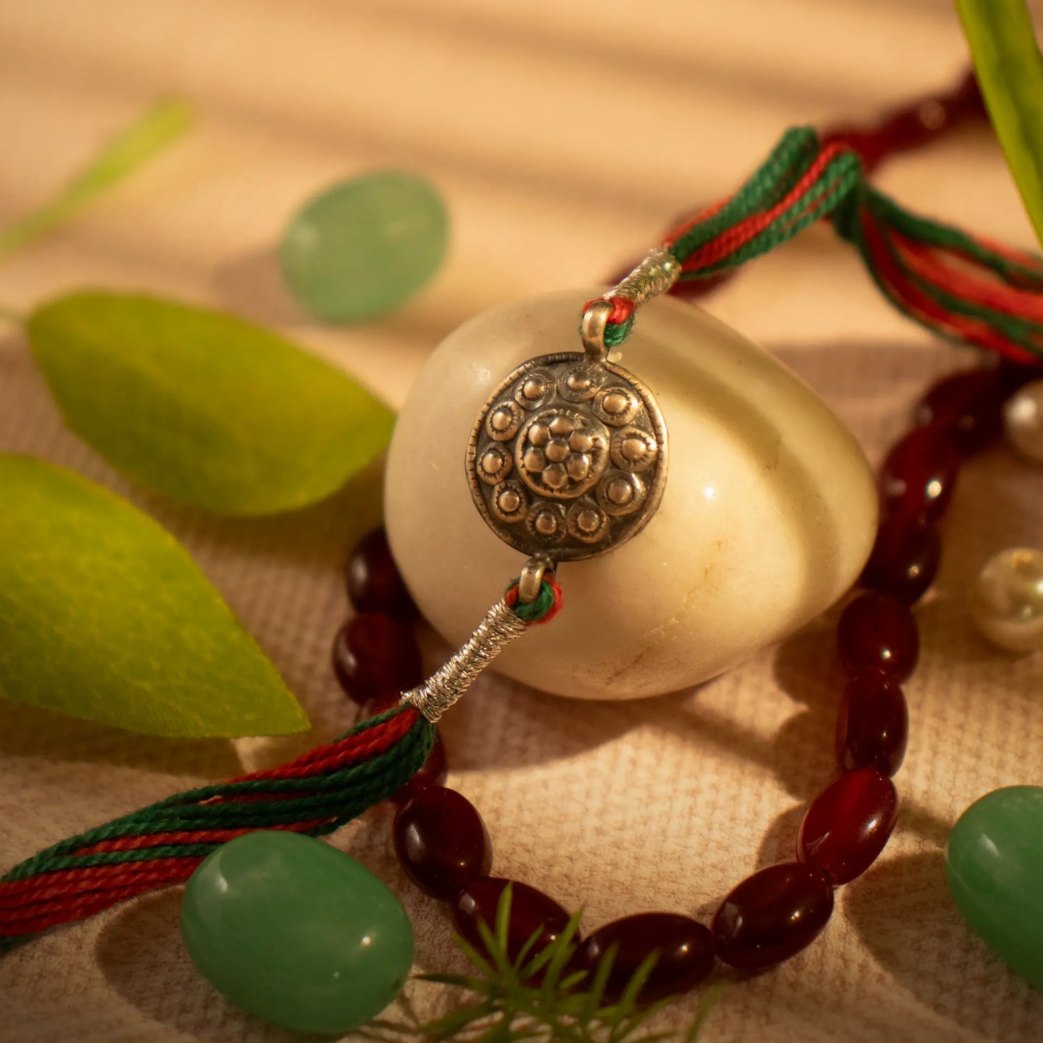 Hardik Jewels Handcrafted Silver Rakhi - Elegant Design.