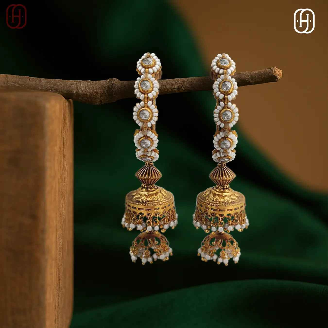 Hardik Jewels Moissanite Polki Jewelry Earrings